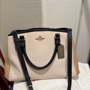 Coach Black and Cream Satchel